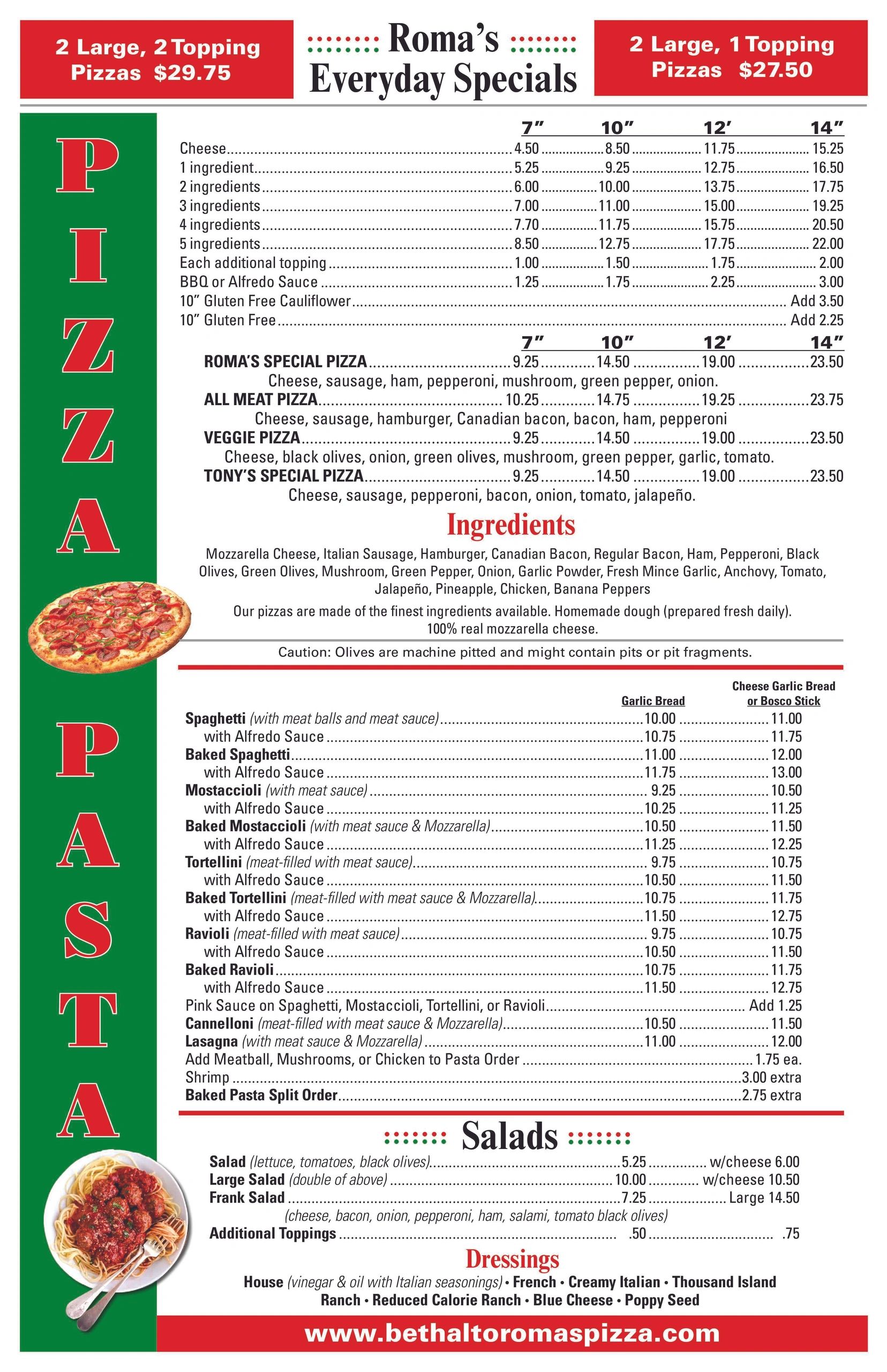 Pizza Pasta Roma's Pizza